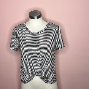 NWT Acemi Black and White Striped Shirt